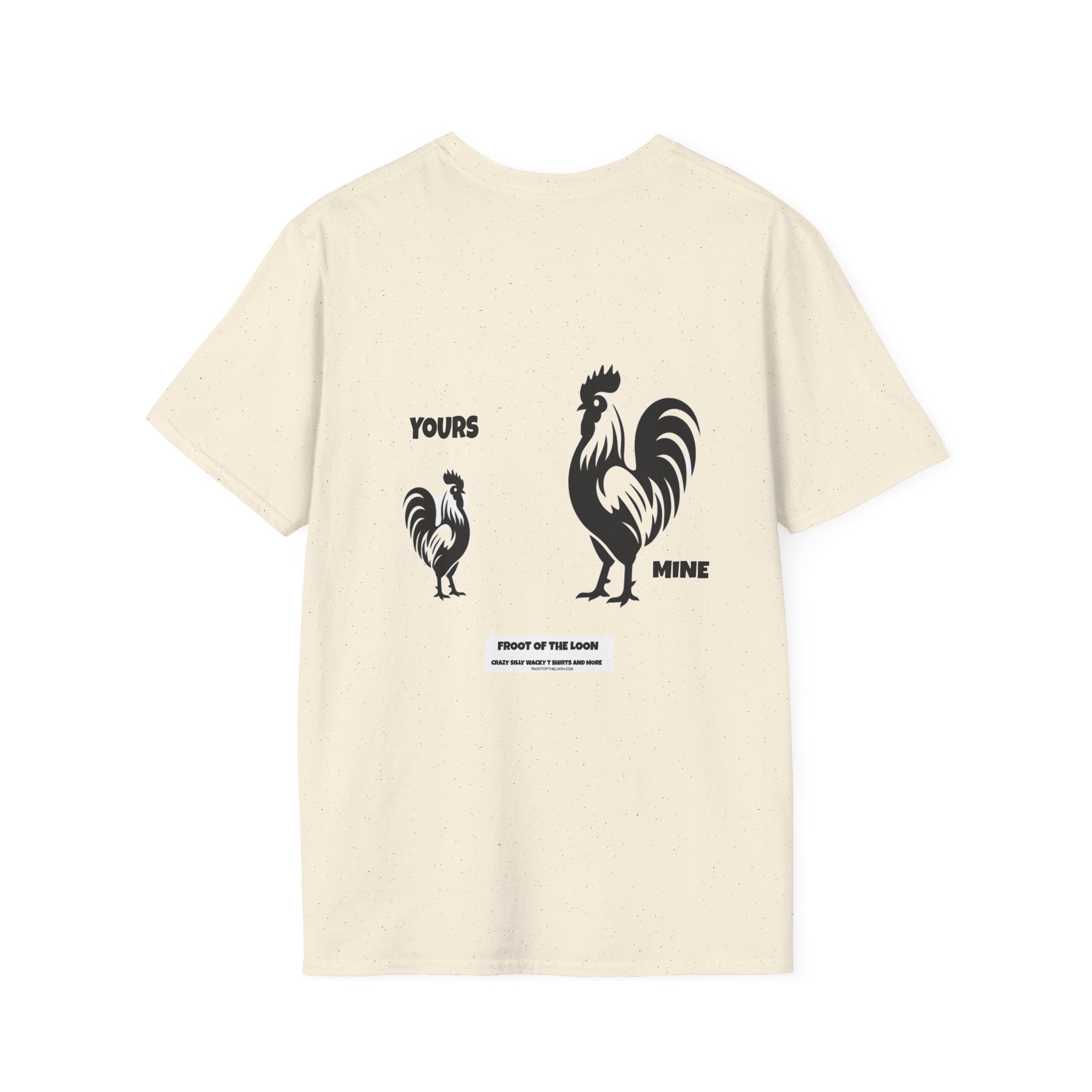 T-Shirt — 'Yours' & 'Mine' Rooster Size Comparison Graphic Tee