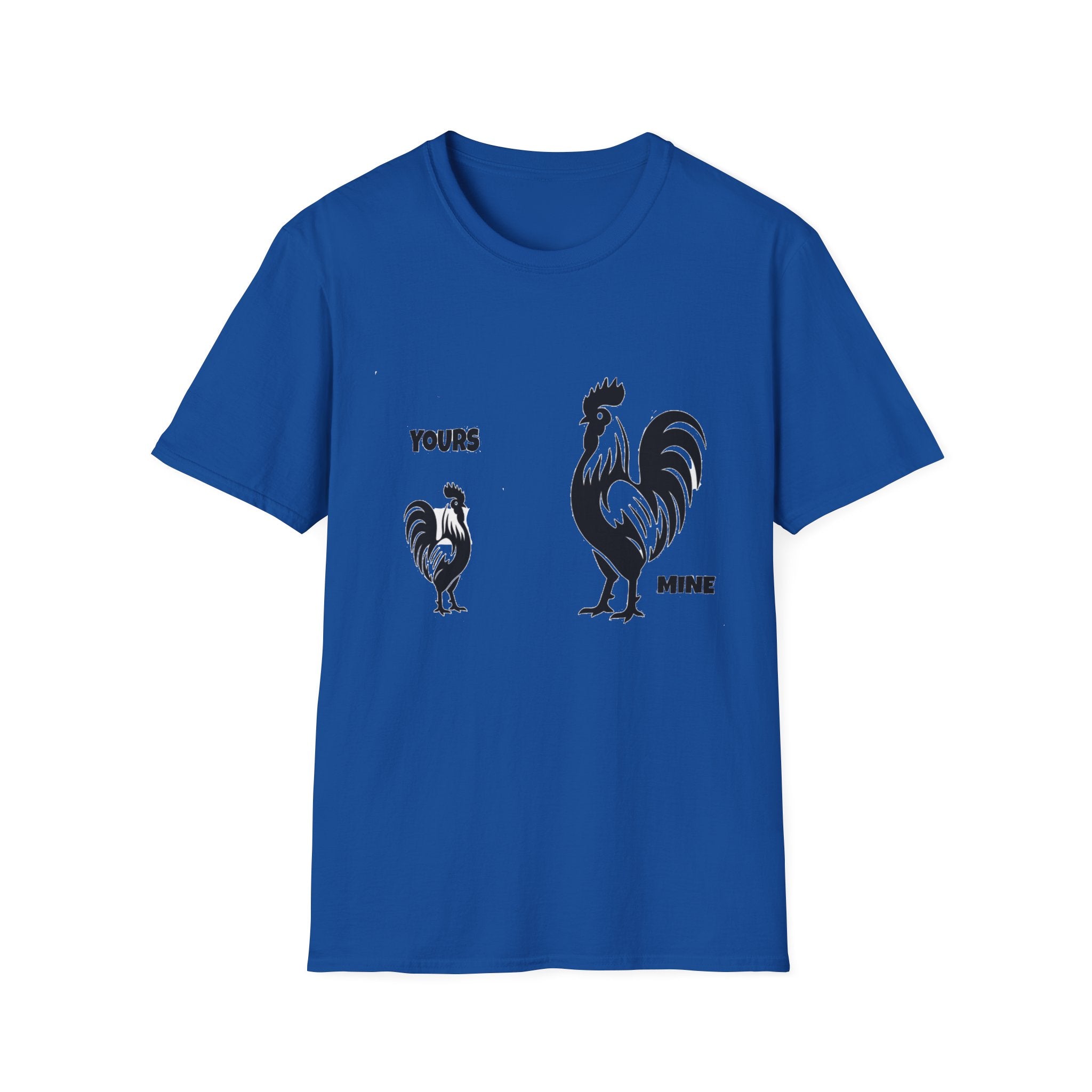 T-Shirt — 'Yours' & 'Mine' Rooster Size Comparison Graphic Tee