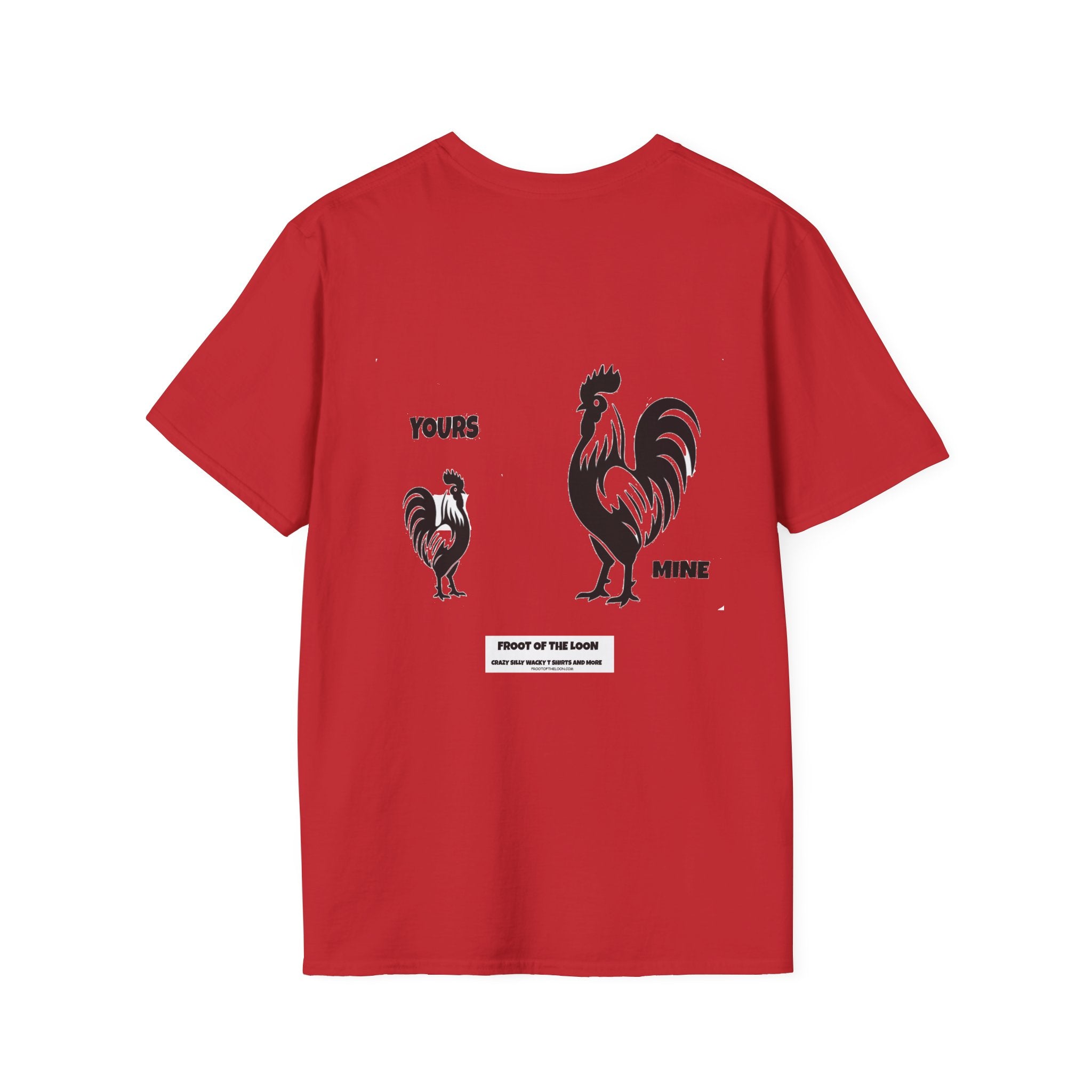 T-Shirt — 'Yours' & 'Mine' Rooster Size Comparison Graphic Tee