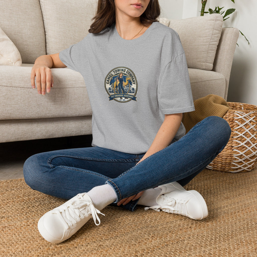 Towing Company Logo Tee — Vintage Camel Towing Co. 24/7 Roadside Assistance Shirt