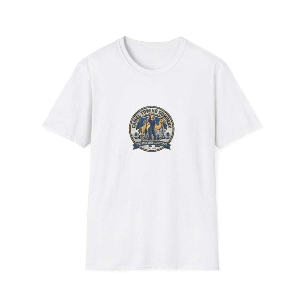 Towing Company Logo Tee — Vintage Camel Towing Co. 24/7 Roadside Assistance Shirt