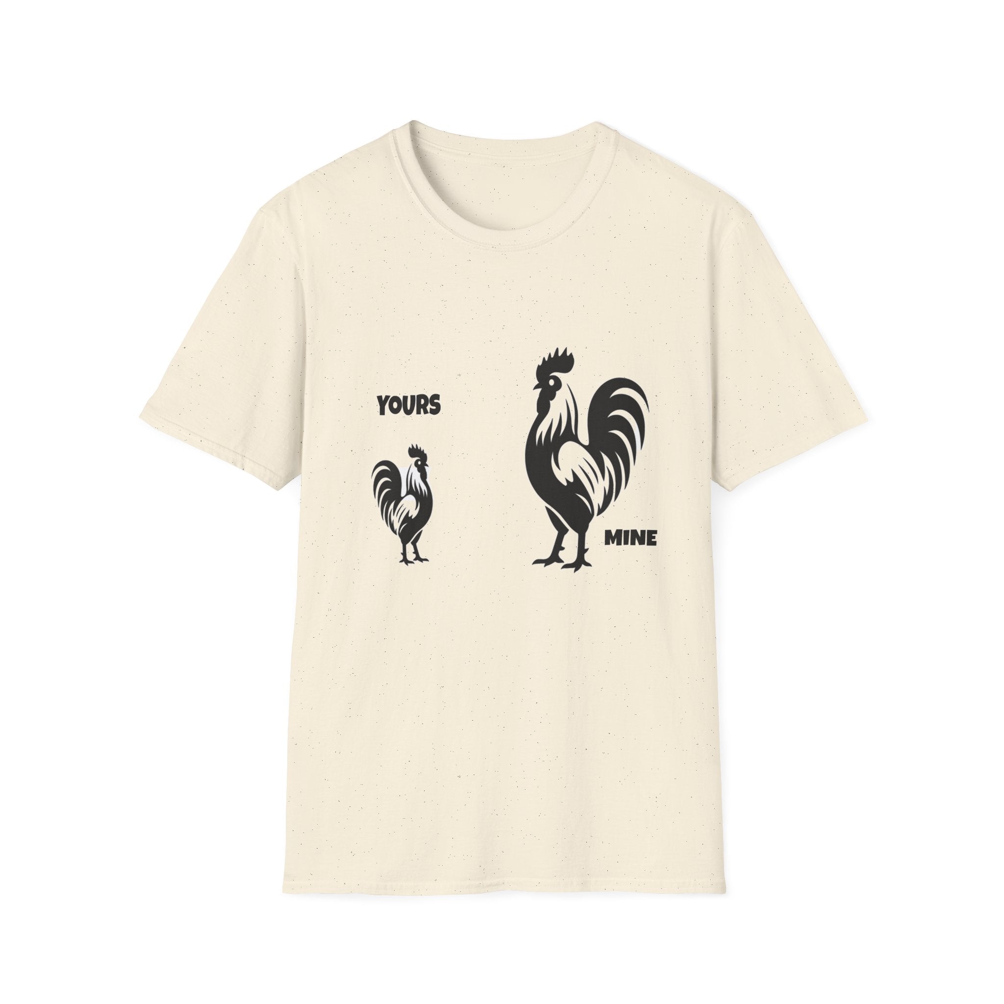 T-Shirt — 'Yours' & 'Mine' Rooster Size Comparison Graphic Tee